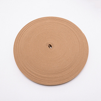 Polyester Resistance Elastic Cord, Overlock Ribbon, Camel, 15x1mm, 30yard/roll