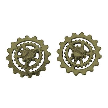 Tibetan Style Alloy Steampunk Pendants, Cadmium Free & Lead Free, Gear, Antique Bronze, 21.5x4mm, about 420pcs/1000g