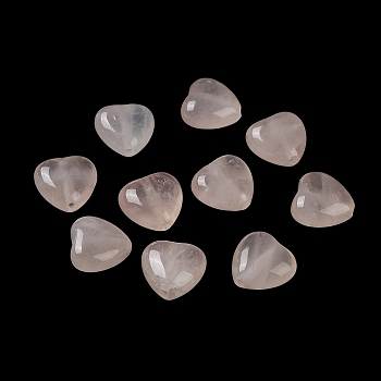 Natural Rose Quartz Beads, Heart, 9.5x10x5.5mm, Hole: 1.2mm