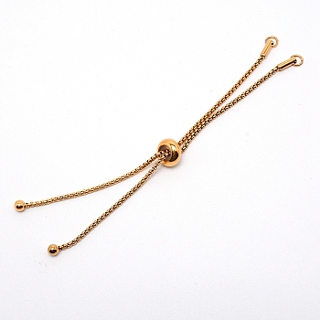 Adjustable Stainless Steel Bracelet Making, Bolo Bracelets, Slider Bracelets, Golden, 9-5/8 inch(24.4cm), 1.5mm, Hole: 3.3mm