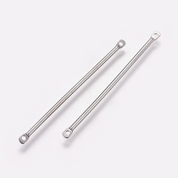 Brass Bar Links, Platinum, 40x1mm, Hole: 1mm