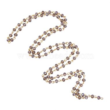 Handmade Rondelle Glass Beads Chains for Necklaces Bracelets Making(AJEW-JB00037-05)-2