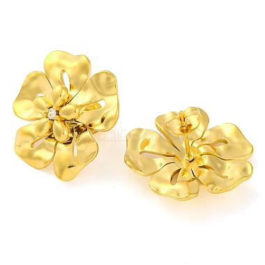 304 Boucles d'oreilles clous fleur en acier inoxydable pour femme(EJEW-U023-04G-03)-3