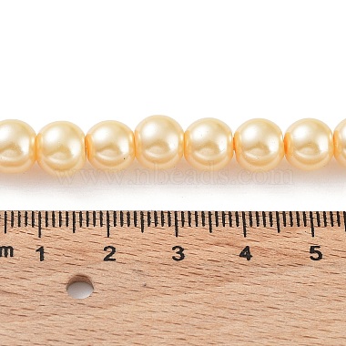 Baking Painted Pearlized Glass Pearl Round Bead Strands(X-HY-Q330-8mm-61)-4