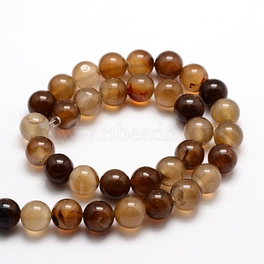 Chapelets de perles rondes en agate naturelle teintée(G-E321B-8mm-01)-2