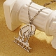 Vintage Stainless Steel Ice Skating Pendant Necklace for Women's Daily Wear(XK4526-2)-1