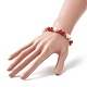Natural Carnelian(Dyed & Heated) & Pearl Round Beaded Stretch Bracelet for Women(BJEW-JB09246-02)-4