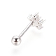 Rhodium Plated 925 Sterling Silver Barbell Cartilage Earrings(STER-I018-03P)-2