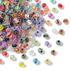 500Pcs Transparent Glass Beads, Opaque Inner Core, Faceted, Rhombus, Mixed Color, 4.5x3.5mm, Hole: 1.6mm(FIND-CJ0002-77)