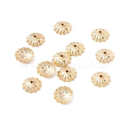 304 Stainless Steel Bead Caps, Multi-Petal, Flower, Real 18K Gold Plated, 10x2.5mm, Hole: 1.2mm(X-STAS-P307-06G)