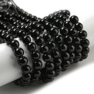 Painted Glass Bead Strands, Baking Paint, Round, Black, 6mm, Hole: 1.3~1.6mm, about 133pcs/strand, 31.4 inch(DGLA-S071-6mm-90)