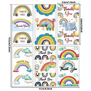 Leaf Paper Self Adhesive Mini Candy Bar Wrappers, Baby Shower Candy Lable Stickers for Baby Boys Girls Shower Decor, Rainbow, 116x140mm(DIY-WH0604-024)