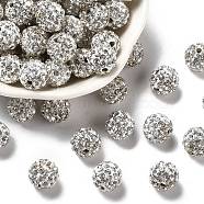Polymer Clay Rhinestone Beads, Grade A, Round, PP15, Crystal, 10mm, Hole: 1.8~2mm, 6 Rows Rhinestone, PP15(2.1~2.2mm)(RB-C1438-10mm-A01)