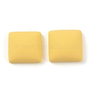 Resin Cabochons, Square, Gold, 15.5x15x7mm(CRES-J042-07A)