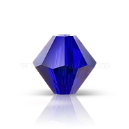 Preciosa&reg Crystal Beads, Czech Crystal, Bicone(451 69 302 Rondelle), 30240 Cobalt Blue, 4mm, Hole: 0.8mm(X-PRC-BA4-30240)