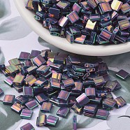 MIYUKI TILA Beads, Japanese Seed Beads, 2-Hole, (TL1898) Opaque Purple Gray Rainbow, 5x5x1.9mm, Hole: 0.8mm, about 118pcs/10g(X-SEED-J020-TL1898)