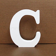 Letter Wooden Ornaments, for Home Wedding Decoration Shooting Props, Letter.C, 100x100x15mm(LETT-PW0002-61C)