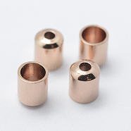 Brass Cord Ends, End Caps, Column, Long-Lasting Plated, Rose Gold, 5x4mm, Hole: 1mm, 3mm inner diameter(KK-K206-05RG)