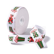 25 Yards Christmas Theme Printed Polyester Grosgrain Ribbon, for DIY Jewelry Making, Flat, Colorful, 1- inch(25.5mm)(OCOR-C004-02H)