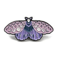 Enamel Pins, Black Alloy Brooches for Backpack Clothes, Butterfly, 17x35.5x1.5mm(JEWB-Z008-04D)