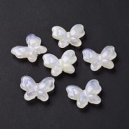 Opaque Acrylic Beads, Glitter Beads, Butterfly, Beige, 17x20x5.5mm, Hole: 1.6mm, about 415pcs/500g(OACR-E014-14H)