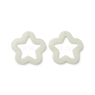 Imitation Jelly Acrylic Pendants, Star, Mint Cream, 28.5x29.5x4mm, Hole: 1.8mm, about 340Pcs/500G(MACR-M042-01C)
