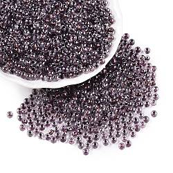 6/0 Transparent Inside Colours Glass Seed Round Beads, Round Hole, Coconut Brown, 4x3mm, Hole: 1.2mm, 4500pcs/pound(SEED-N006-004N)