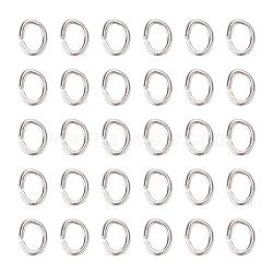 Brass Jump Rings, Oval, Silver, 22 Gauge, 4x3x0.6mm(KK-YW0001-26S)