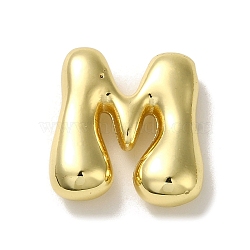 Rack Plating Brass Beads, Cadmium Free & Lead Free, Long-Lasting Plated, Real 18K Gold Plated, Letter M, 21x25x5.5mm, Hole: 2x2.5mm(KK-R158-17M-G)