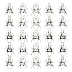 HOBBIESAY 100PCS Tibetan Style Alloy Pendants, Lead Free & Cadmium Free, Spider, Antique Silver, 18.5x14x3mm, Hole: 2mm(TIBE-HY0001-05)