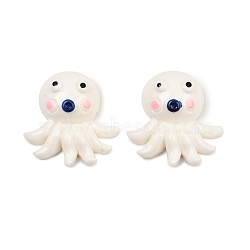 Opaque Resin Cabochons, White, Octopus, 27x25x9mm(RESI-XCP0002-65C)