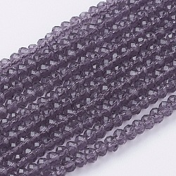 Glass Beads Strands, Faceted, Rondelle, Medium Orchid, 3x2~2.5mm, Hole: 0.5mm, about 160~165pcs/strand, 15~16inch(GLAA-G045-B04)