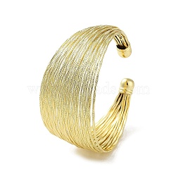 Brass Multi Lines Cuff Bangles, Long-Lasting Plated, Lead Free & Cadmium Free, Real 18K Gold Plated, Inner Diameter: 2-1/4 inch(5.7cm)(BJEW-D039-01G)