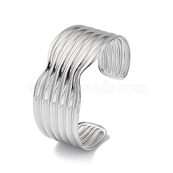 304 Stainless Steel Cuff Bangles for Women, Stainless Steel Color, Inner Diameter: 2-3/8 inch(6cm)(BJEW-Z078-26P)