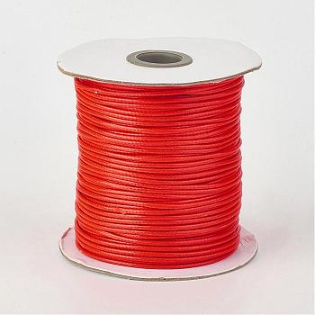 Eco-Friendly Korean Waxed Polyester Cord, Orange Red, 3mm, about 41.01~41.56 Yards(37.5~38m)/Roll