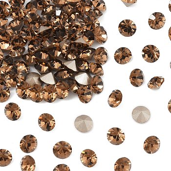 Preciosa&reg MAXIMA Crystal Round Stones, Czech Crystal, Dura Foiling, Round(431 11 615 Chaton), 10220 Smoked Topaz, SS10/PP21(2.7~2.9mm)