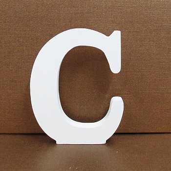 Letter Wooden Ornaments, for Home Wedding Decoration Shooting Props, Letter.C, 100x100x15mm