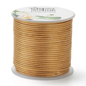 Polyester Braided Cords, for Jewelry Making Beading Crafting, Goldenrod, 1.5mm, about 21.87 yards(20m)/roll