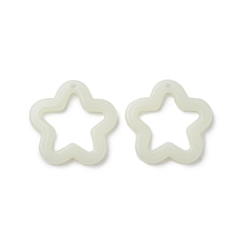 Imitation Jelly Acrylic Pendants, Star, Mint Cream, 28.5x29.5x4mm, Hole: 1.8mm, about 340Pcs/500G