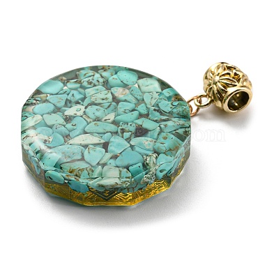 Synthetic Turquoise European Dangle Polygon Charms(PALLOY-K012-01A-02)-2