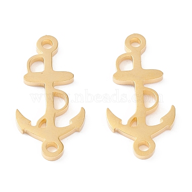Real 18K Gold Plated Anchor & Helm 201 Stainless Steel Links