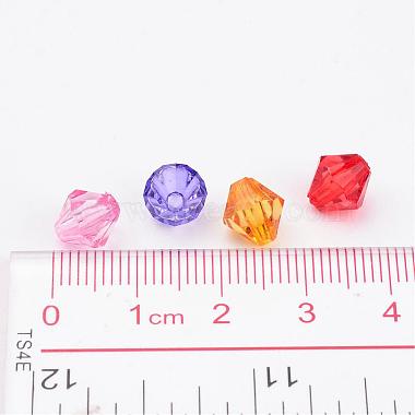 Mixed Color Chunky Dyed Transparent Acrylic Faceted Bicone Spacer Beads for Kids Jewelry(X-DBB8mm)-4