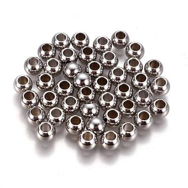 Stainless Steel Color Round Stainless Steel Spacer Beads