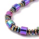 Synthetic Hematite & Brass Column Beaded Necklace Bracelet with Magnetic Clasps(SJEW-G079-01D)-4