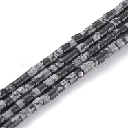 Natural Snowflake Obsidian Beads Strands, Column, 2x2mm, Hole: 0.8mm, about 154~160pcs/strand, 15.16~15.75 inch(38.5~40cm)(G-H255-12)