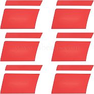 SUPERFINDINGS 12Pcs Reflective Waterproof PVC Wheel Hub Stickers, Self Adhesive Quadrangle Decal, for Car Tyre Decoration, Red, 10.8x8.25x0.02cm, 12pcs/set(DIY-FH0004-44)