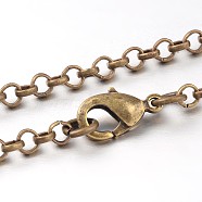 Iron Cross Chain Rolo Chain Necklace Making, Antique Bronze, 17.99 inch(NJEW-JN01384-02)