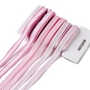 18 Yards 6 Styles Polyester Ribbon, for DIY Handmade Craft, Hair Bowknots and Gift Decoration, Pink Color Palette, Pearl Pink, 3/8~1/2 inch(9~12mm), about 3 yards/style(SRIB-Q022-D11)