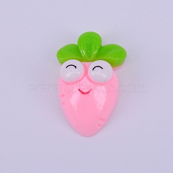 Transparent Resin Cabochon, Radish, Pink, 24.5x15.5x8.5mm(RESI-WH0009-38)