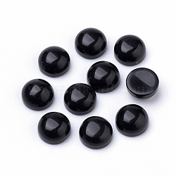 Natural Black Agate Cabochons, Half Round/Dome, 6x3~4mm(X-G-R416-6mm-51)